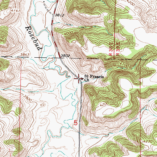 Topographic Map of Saint Francis Church, MT