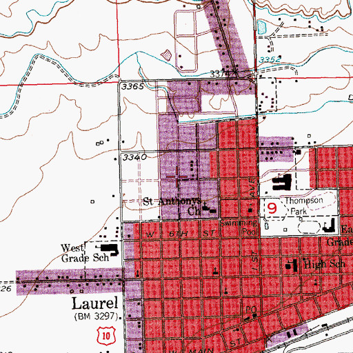 Topographic Map of Saint Johns Church, MT