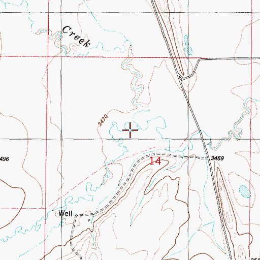 Topographic Map of Saint Johns Creek, MT