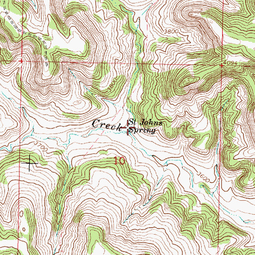 Topographic Map of Saint Johns Spring, MT