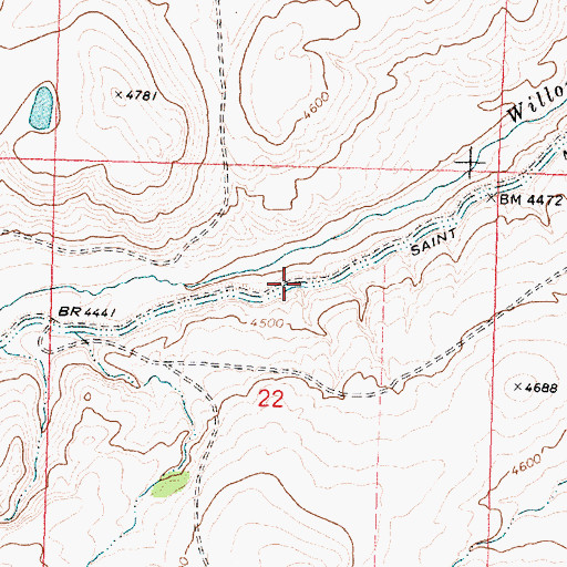 Topographic Map of Saint Mary Canal, MT