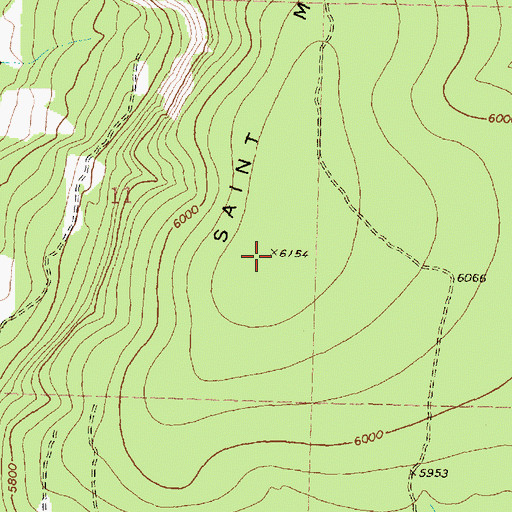 Topographic Map of Saint Mary Ridge, MT
