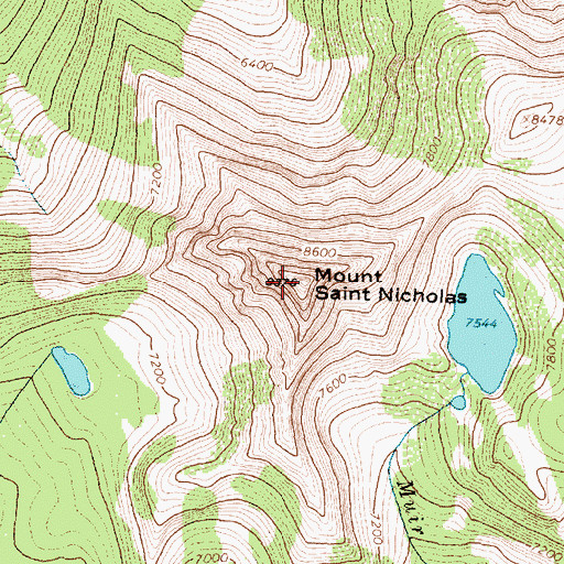 Topographic Map of Mount Saint Nicholas, MT