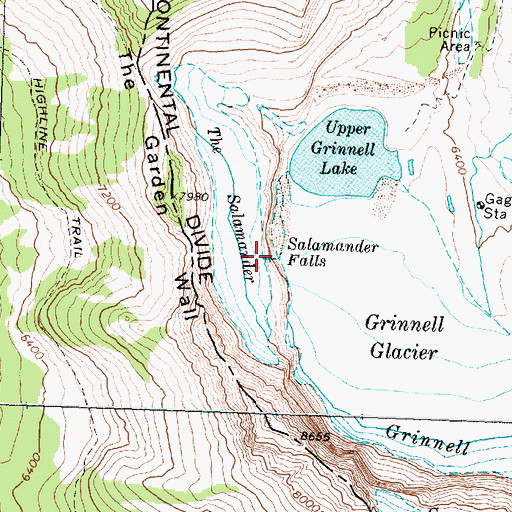Topographic Map of Salamander Falls, MT