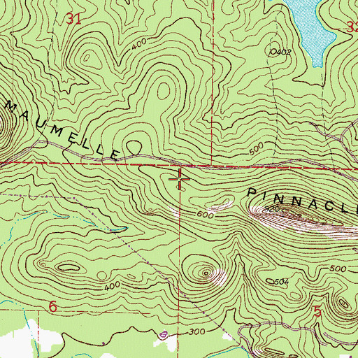 Topographic Map of Maumelle Pinnacles, AR
