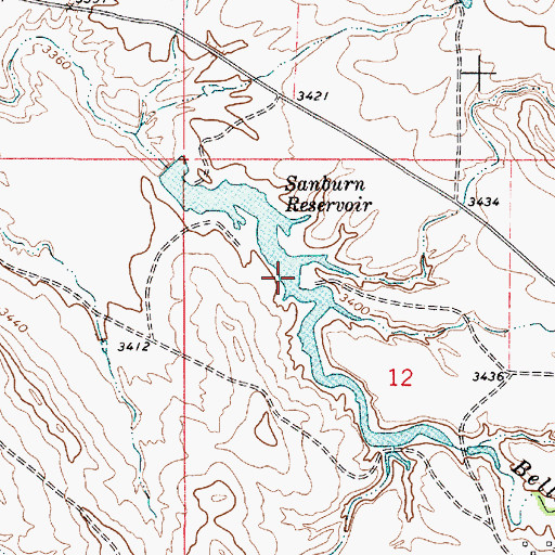 Topographic Map of Sanburn Reservoir, MT