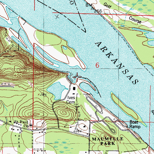 Topographic Map of Maumelle Public Use Area, AR