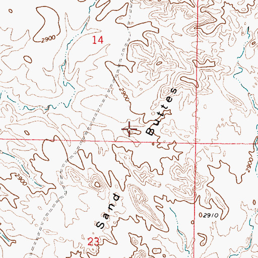 Topographic Map of Sand Buttes, MT