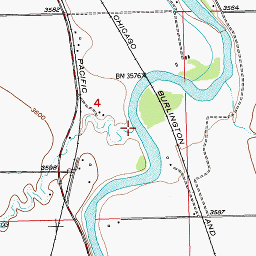 Topographic Map of Sand Creek, MT