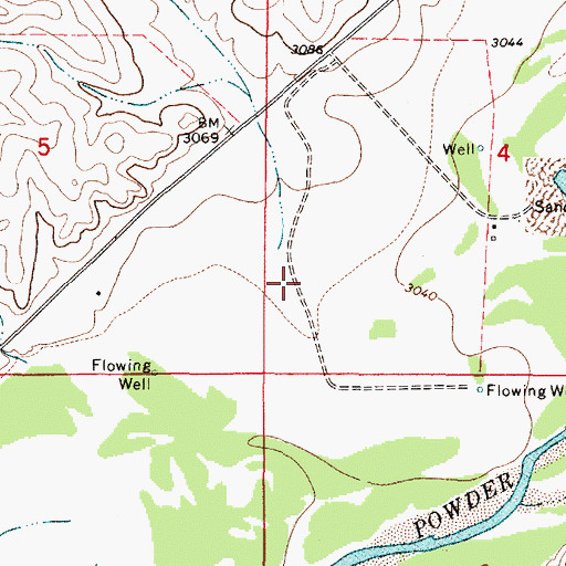 Topographic Map of Sand Creek, MT