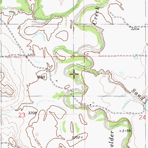 Topographic Map of Sand Creek, MT