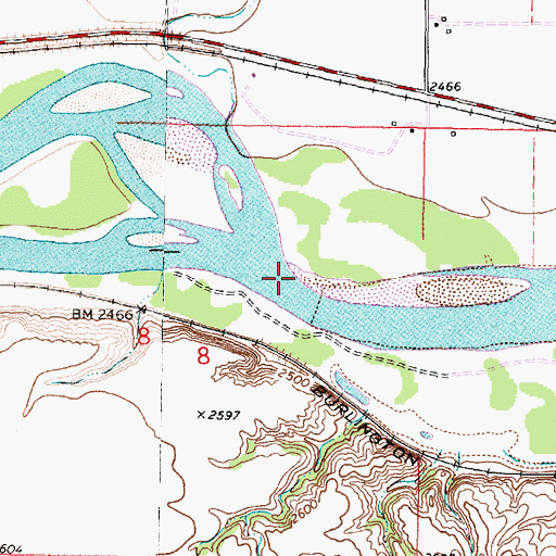 Topographic Map of Sand Creek, MT