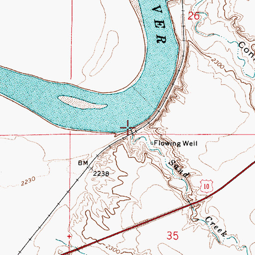 Topographic Map of Sand Creek, MT