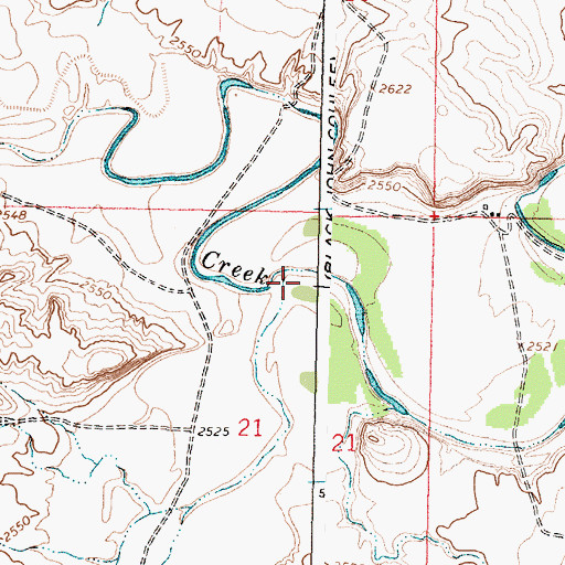 Topographic Map of Sand Creek, MT
