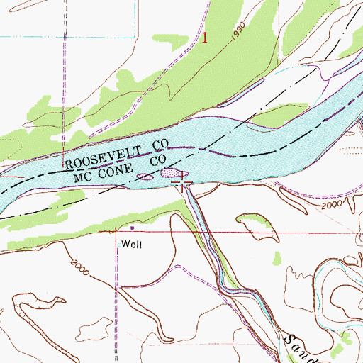 Topographic Map of Sand Creek, MT