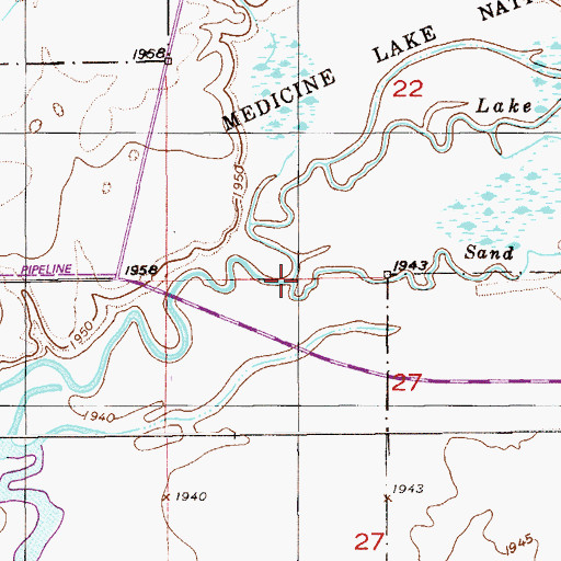 Topographic Map of Sand Creek, MT