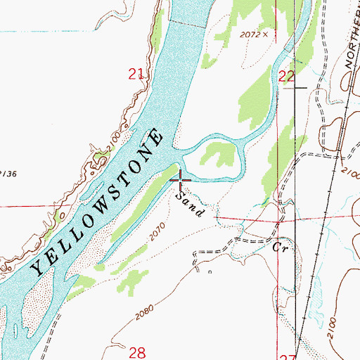 Topographic Map of Sand Creek, MT