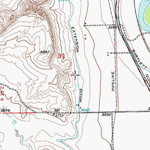 Topographic Map of Sand Creek Extension Ditch, MT