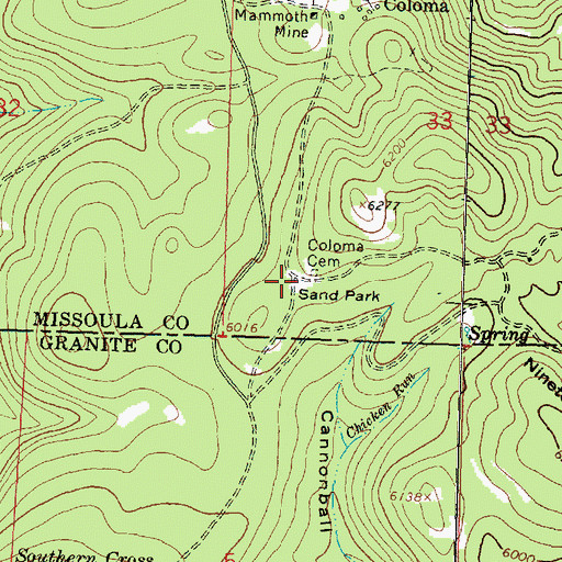 Topographic Map of Sand Park, MT