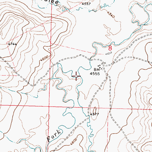 Topographic Map of Sand Rock Coulee, MT
