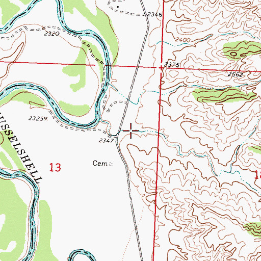 Topographic Map of Sandage Coulee, MT