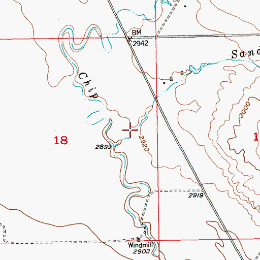 Topographic Map of Sandstone Coulee, MT