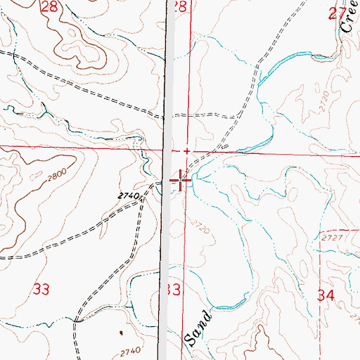 Topographic Map of Santo Arroyo Creek, MT