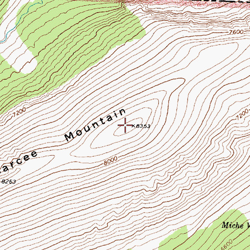 Topographic Map of Sarcee Mountain, MT