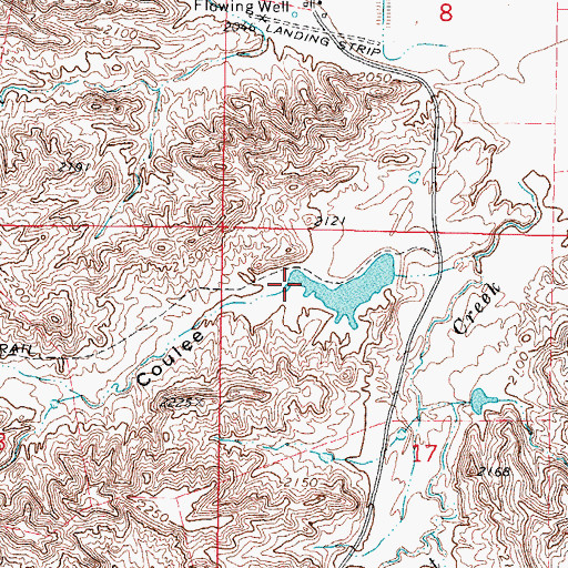 Topographic Map of Sarge Coulee, MT