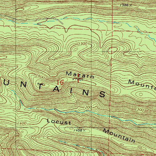 Topographic Map of Mazarn Mountain, AR