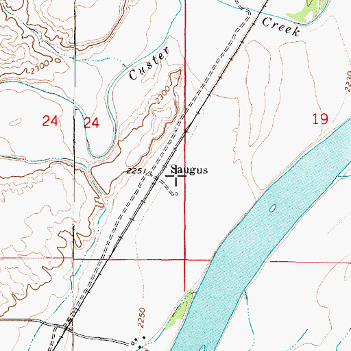Topographic Map of Saugus, MT