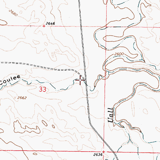 Topographic Map of Saurs Coulee, MT