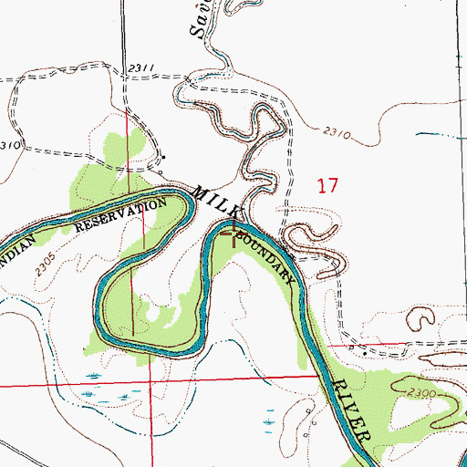 Topographic Map of Savoy Creek, MT