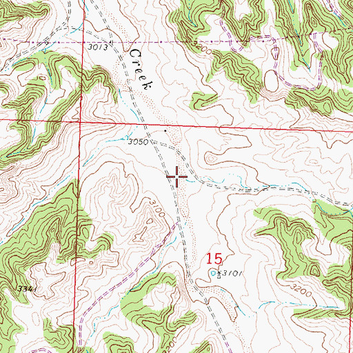 Topographic Map of Sawmill Coulee, MT