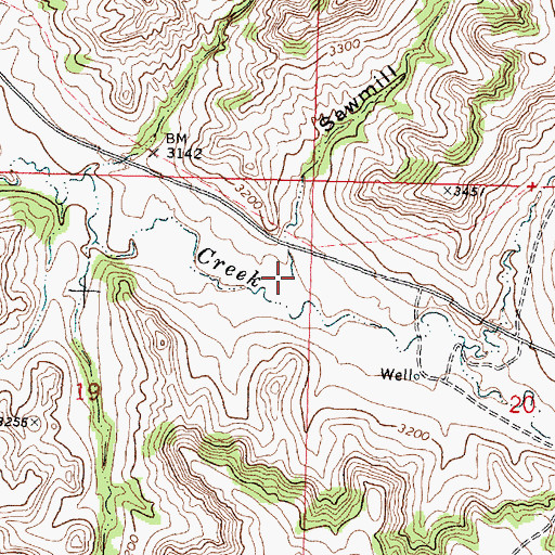 Topographic Map of Sawmill Coulee, MT