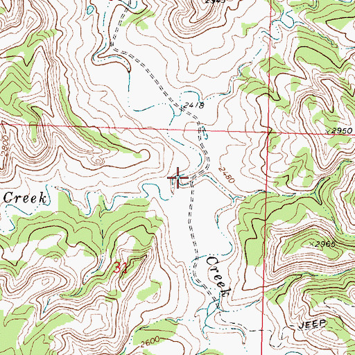 Topographic Map of Sawmill Creek, MT
