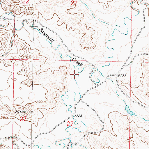 Topographic Map of Sawmill Creek, MT