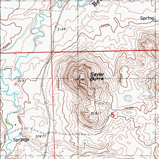 Topographic Map of Sayer Butte, MT