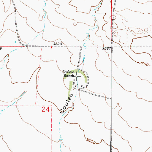 Topographic Map of Scalese Ranch, MT