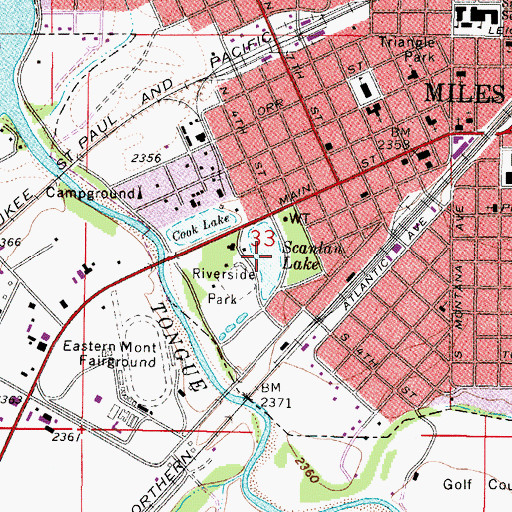 Topographic Map of Scanlan Lake, MT