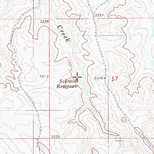 Topographic Map of Schmidt Reservoir, MT