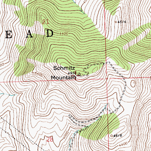 Topographic Map of Schmitz Mountain, MT