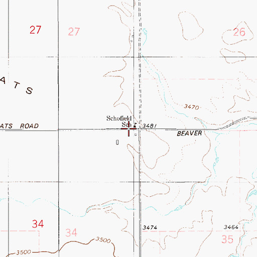 Topographic Map of Schofield School (historical), MT