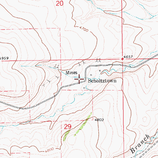 Topographic Map of Scholtztown, MT
