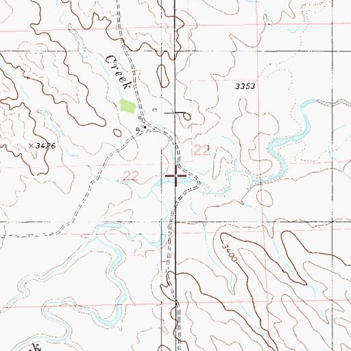 Topographic Map of School Section Creek, MT