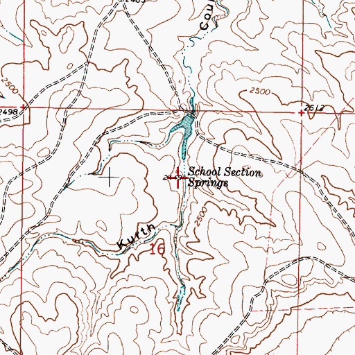 Topographic Map of School Section Springs, MT