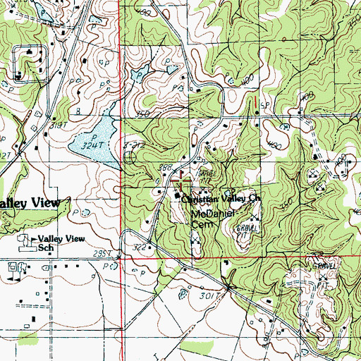 Topographic Map of Christian Valley Church, AR
