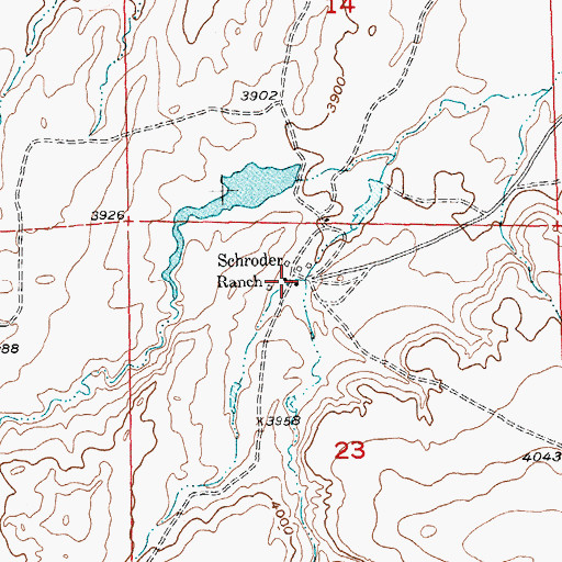Topographic Map of Schroder Ranch, MT
