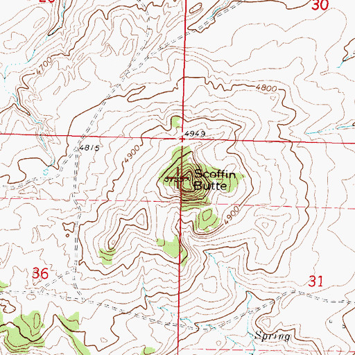 Topographic Map of Scoffin Butte, MT