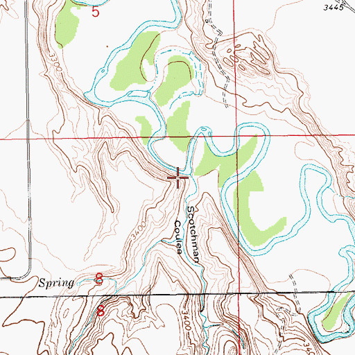 Topographic Map of Scotchman Coulee, MT
